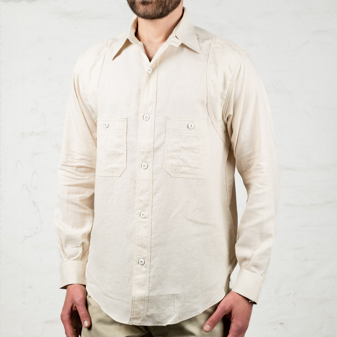 Big Yank C1920 Shirts Flyer Cotton Linen Natural