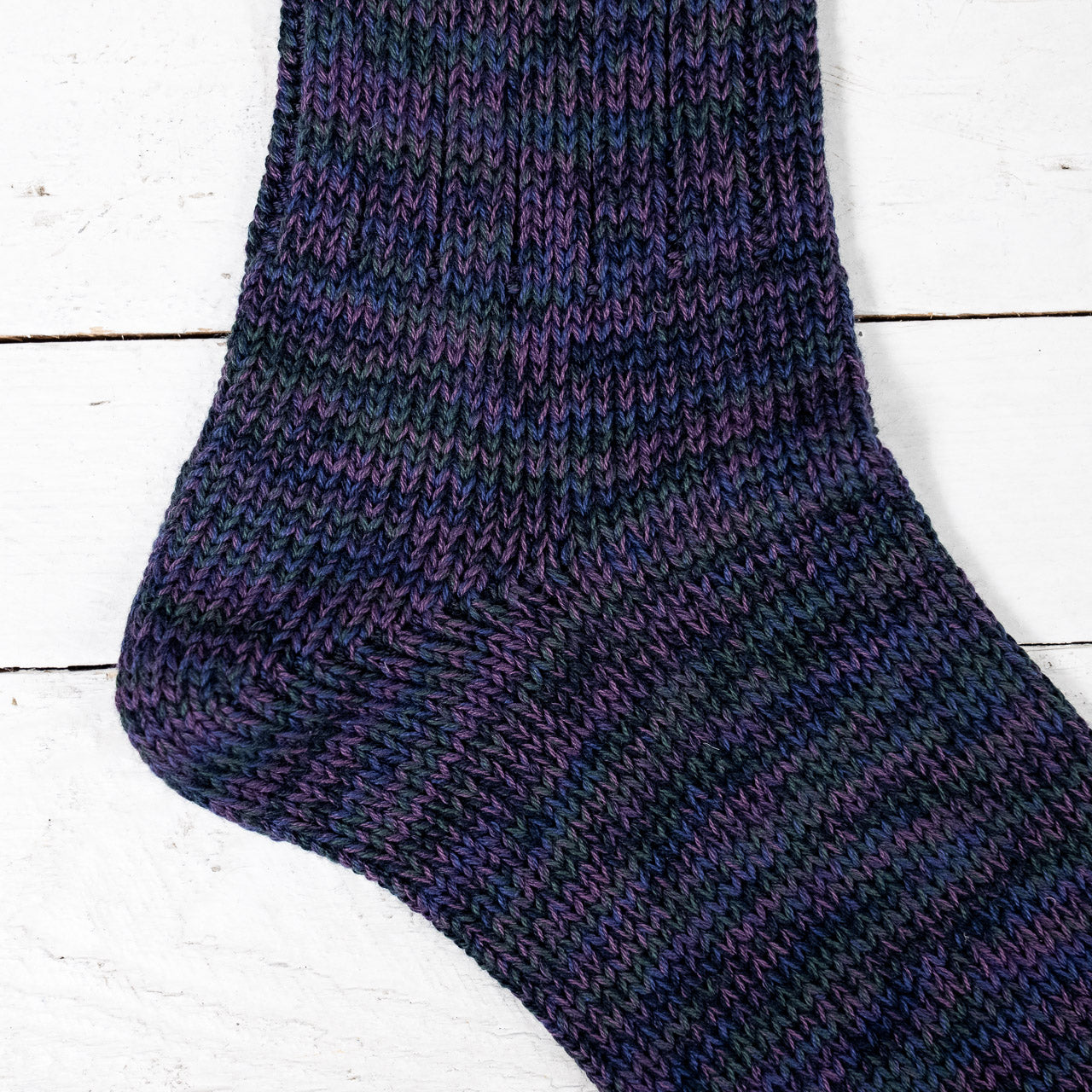 5 Color Mix Crew Socks Dark Violet