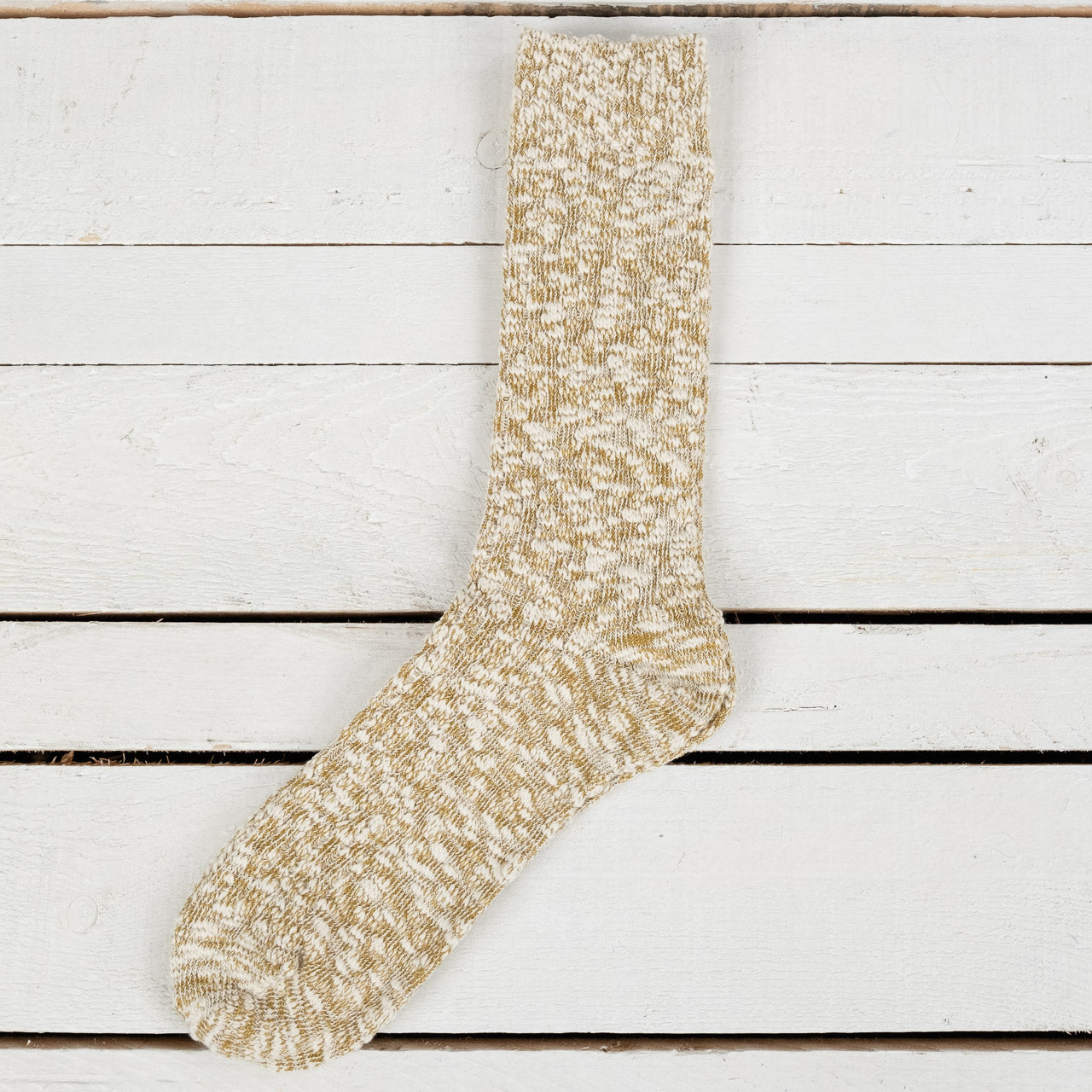 Light Weight Slub Crew Socks Khaki