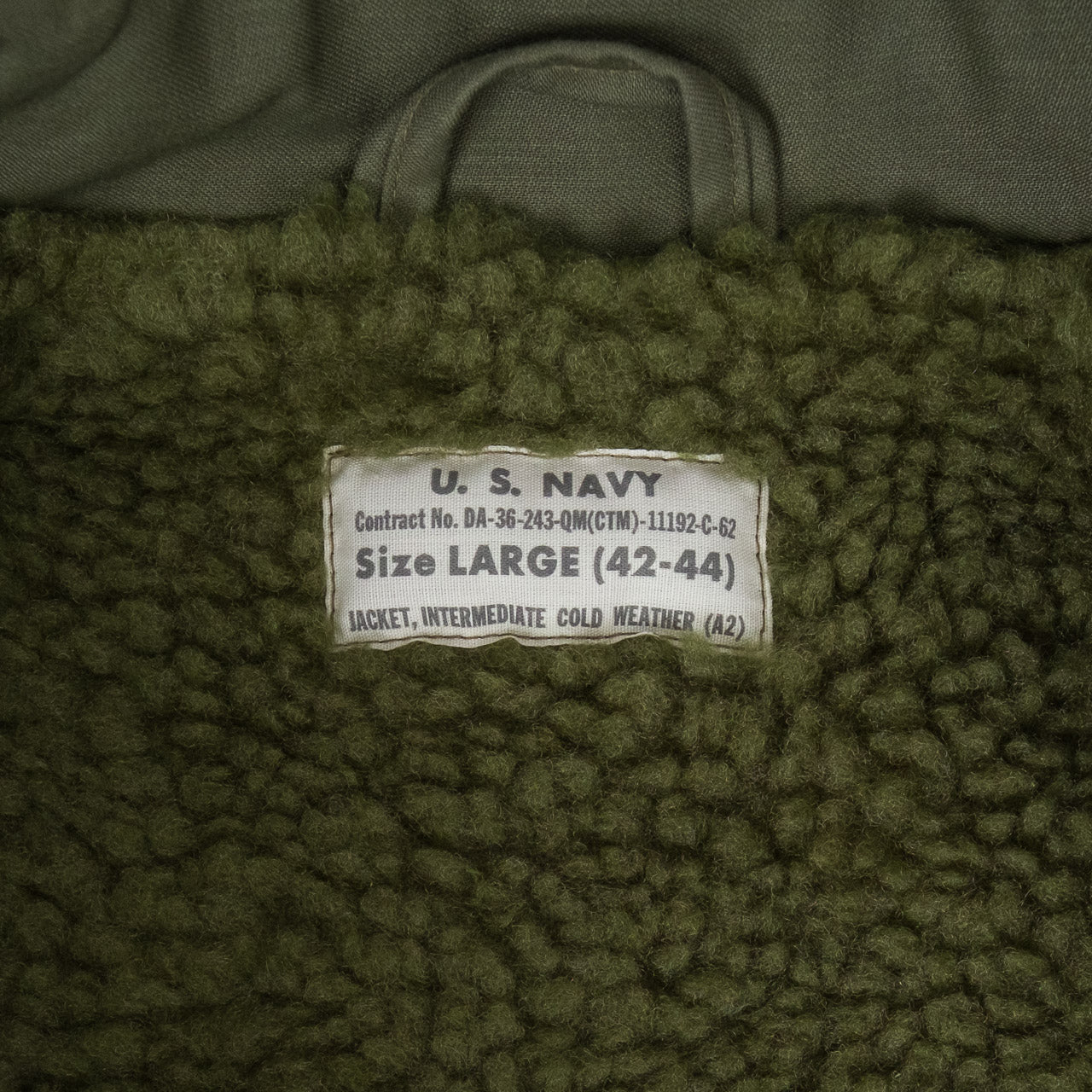 A-2 Deck Jacket "U.S. NAVY" Olive Drab