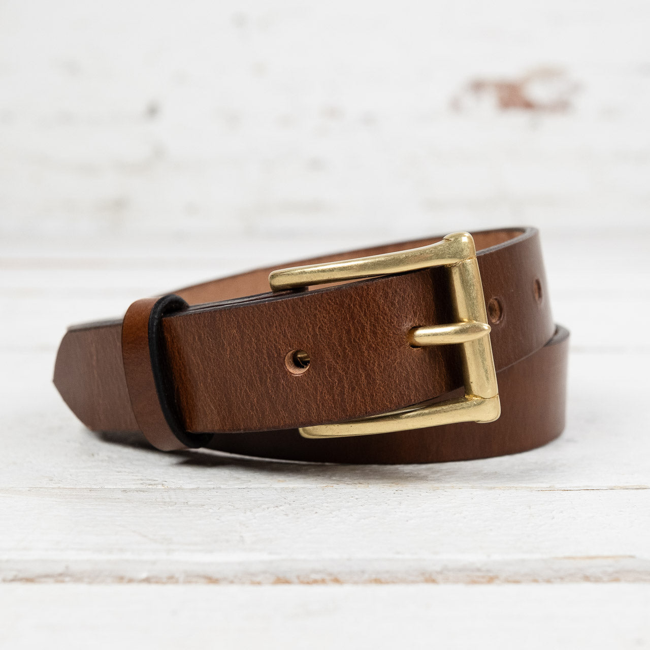 Barnes & Moore Belt Slim Garrison Brown/Brass