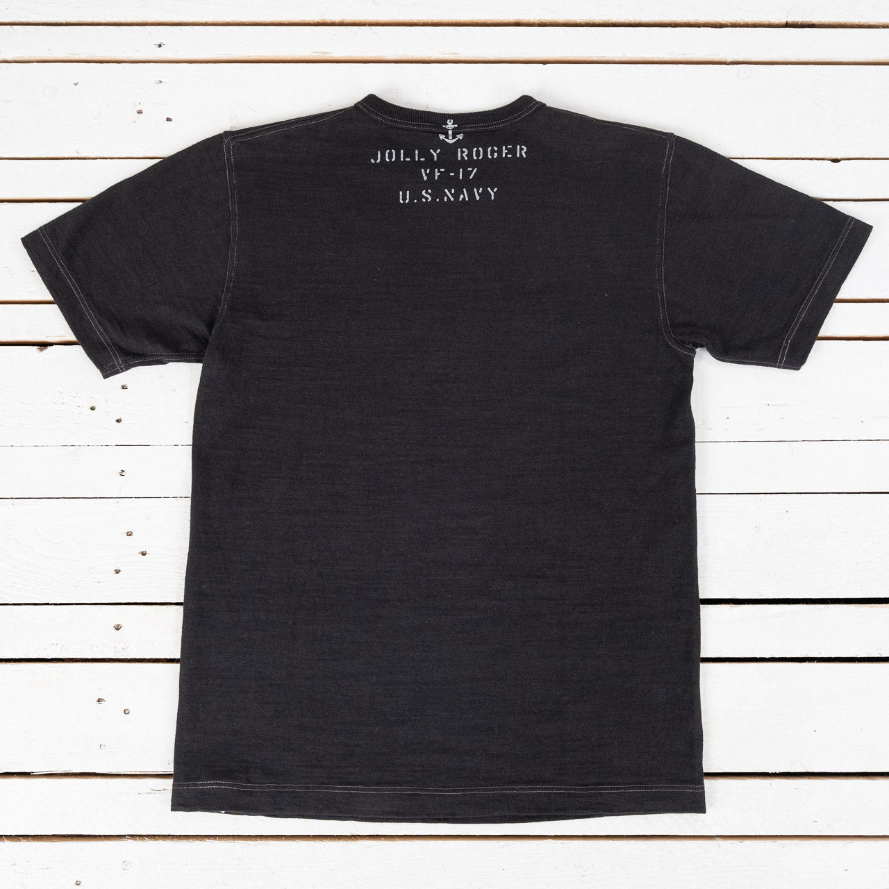 Slub Yarn T-Shirt VF-17 Jolly Roger Schwarz