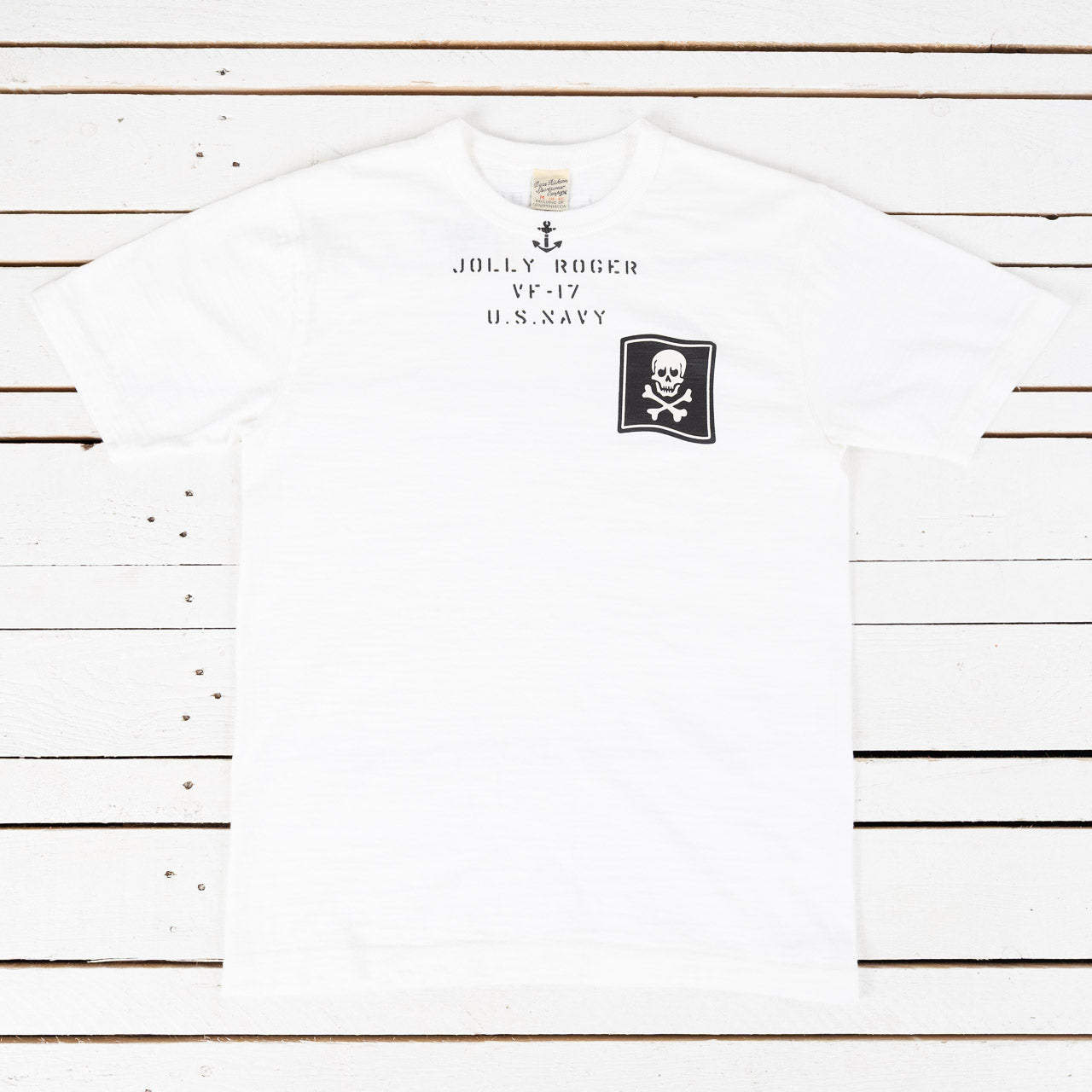 Slub Yarn T-Shirt VF-17 Jolly Roger Weiß