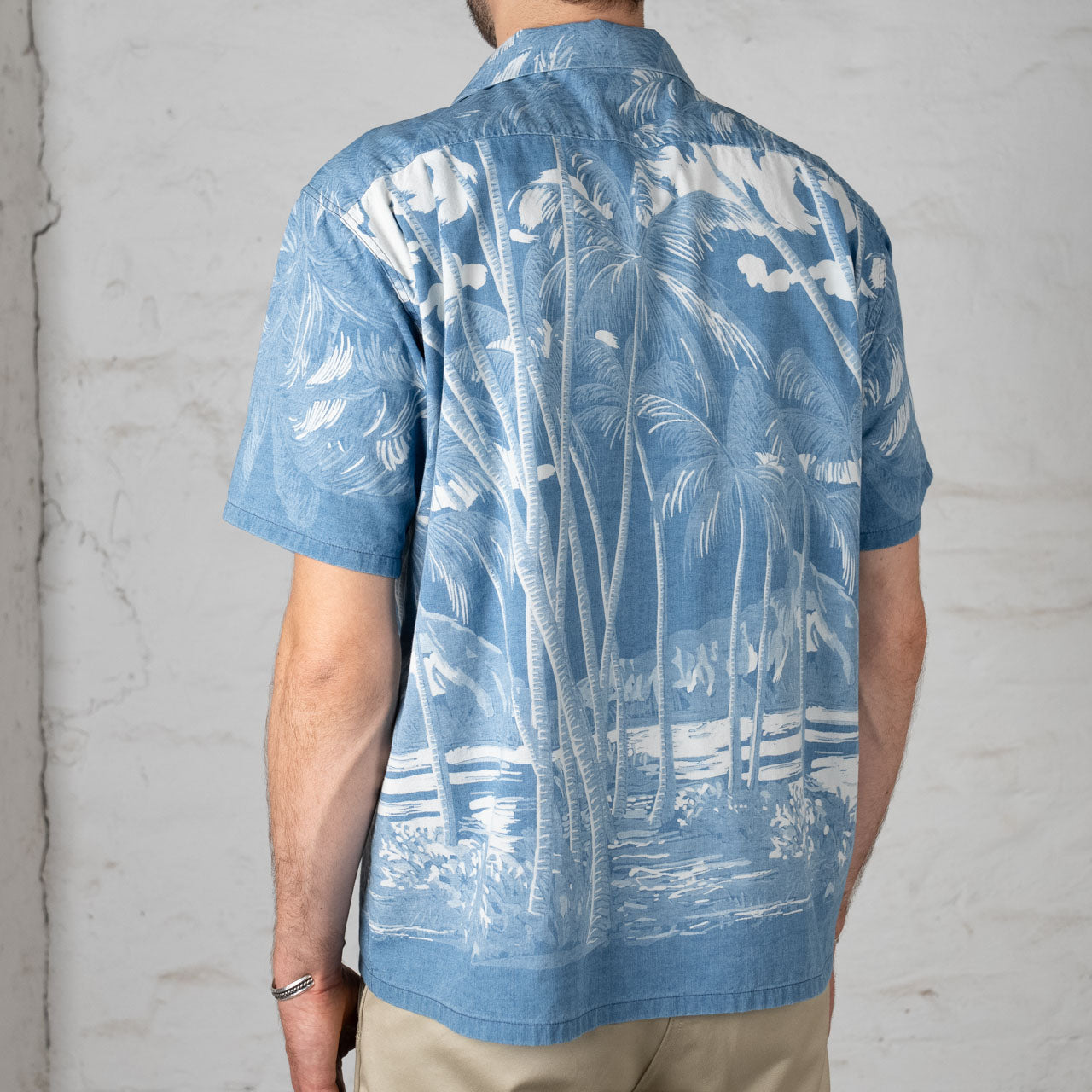 Duke Kahanamoku "Coconut Palm & Diamondhead" Hawaiihemd Blue