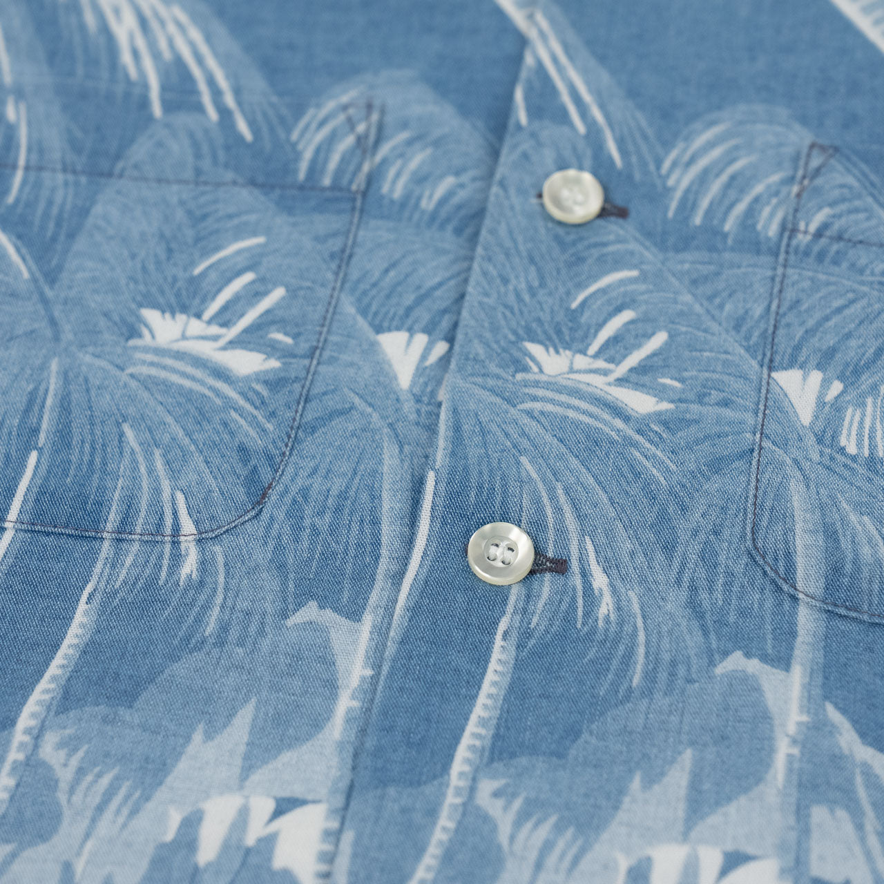 Duke Kahanamoku "Coconut Palm & Diamondhead" Hawaiihemd Blue