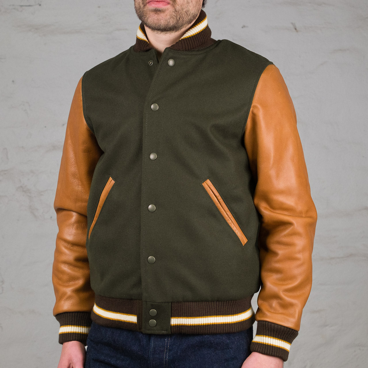 Dehen 1920 Varsity Jacket Loden / Rust