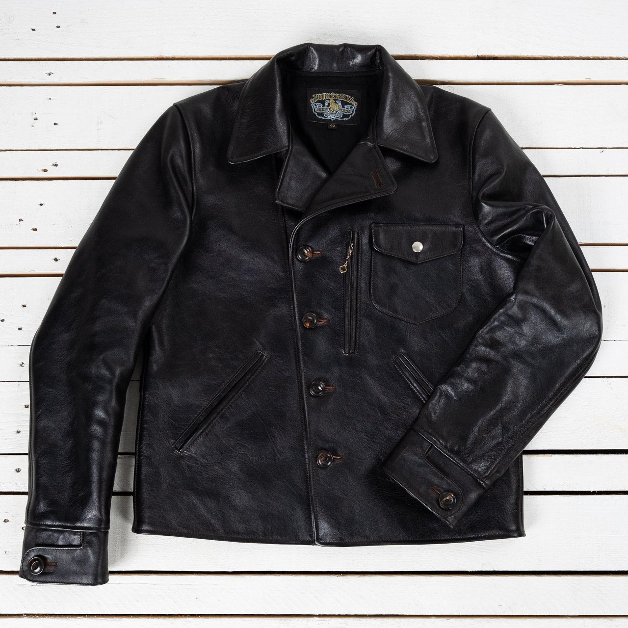 Pferdelederjacke "Helix Rider Unus" Schwarz