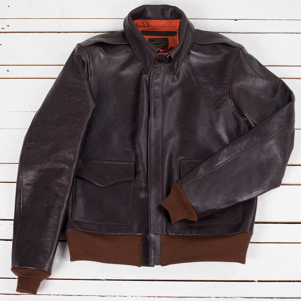 Horsehide A-2 Flight Jacket Seal Brown