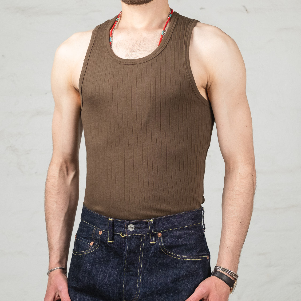 Ribbed Tank Olive