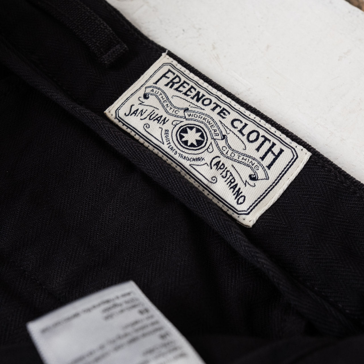 Freenote Worker Chino in Schwarz, Detailansicht des Labels innen