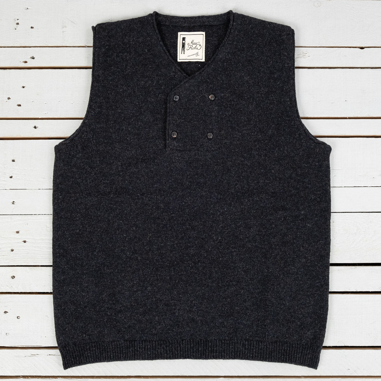 4 Buttons Vest Charcoal