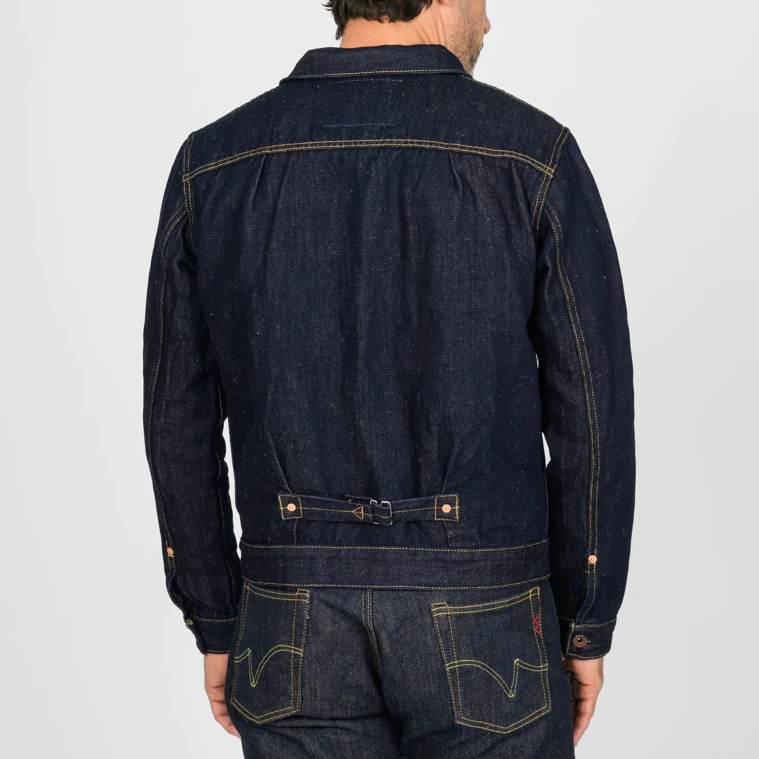 IHJ-163-IND Veste Type II en Jean Coton/Lin 14 oz Indigo