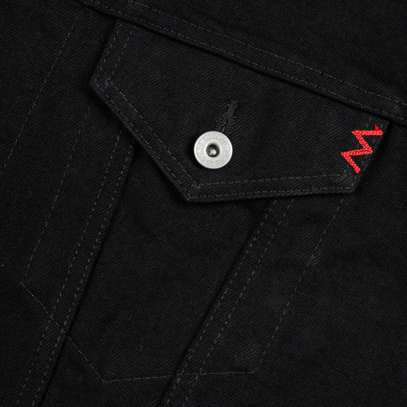 IHJ-86-BLK 14 oz. Selvedge Denim Modified Type III Jacket Black/Black