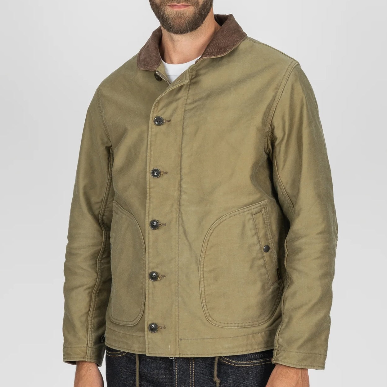 IHM-48-KHA 12oz Whipcord Lightweight N1 Deck Jacket, Khaki