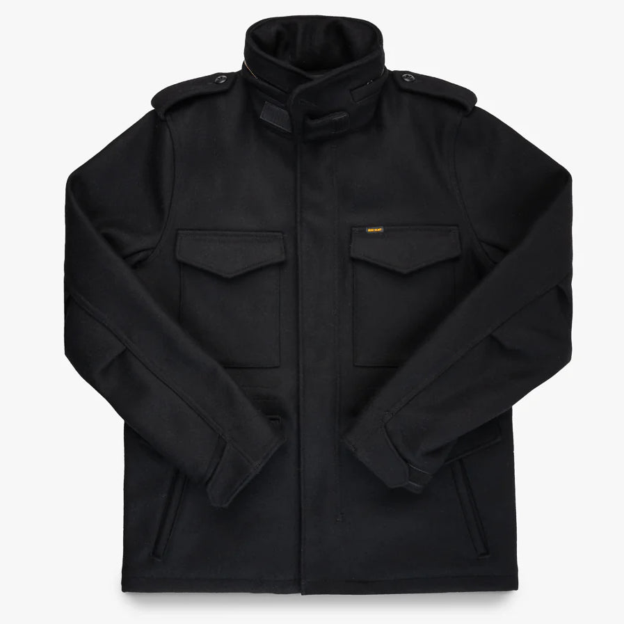 IHM-49-BLK 21oz Melton Wool M65 Field Jacket Schwarz