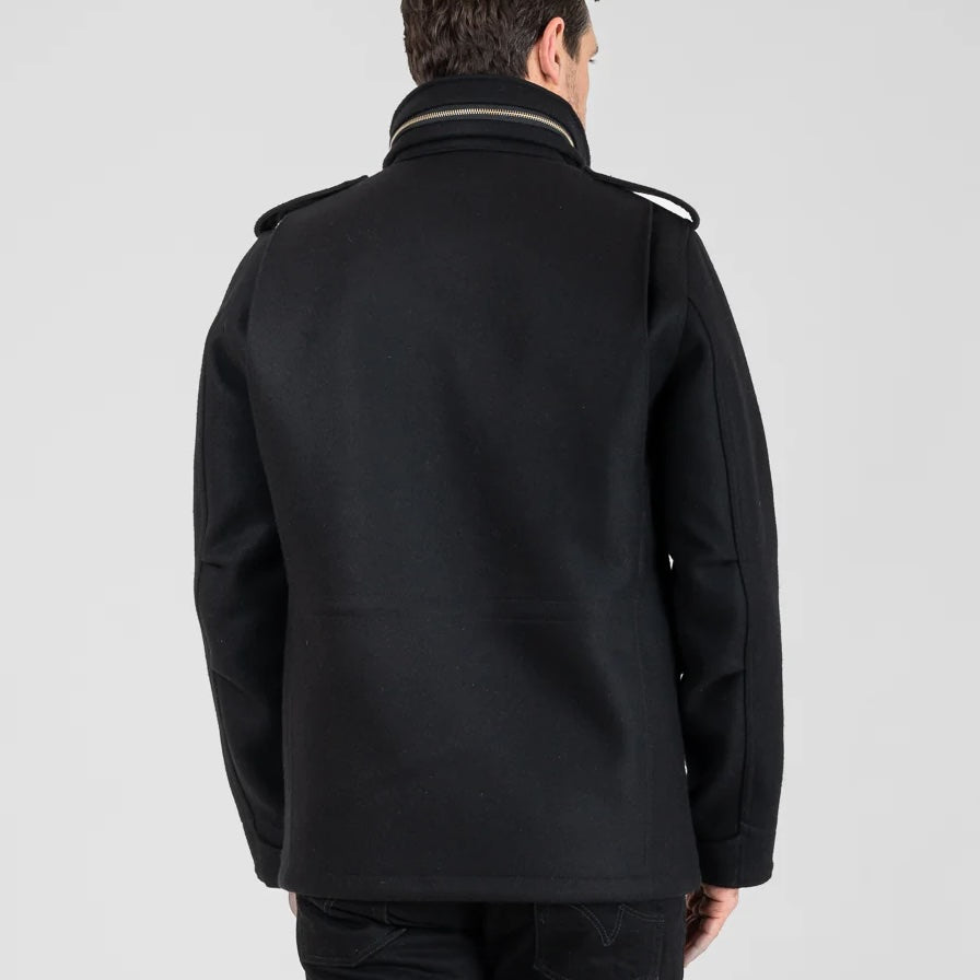 IHM-49-BLK 21oz Melton Wool M65 Field Jacket Schwarz