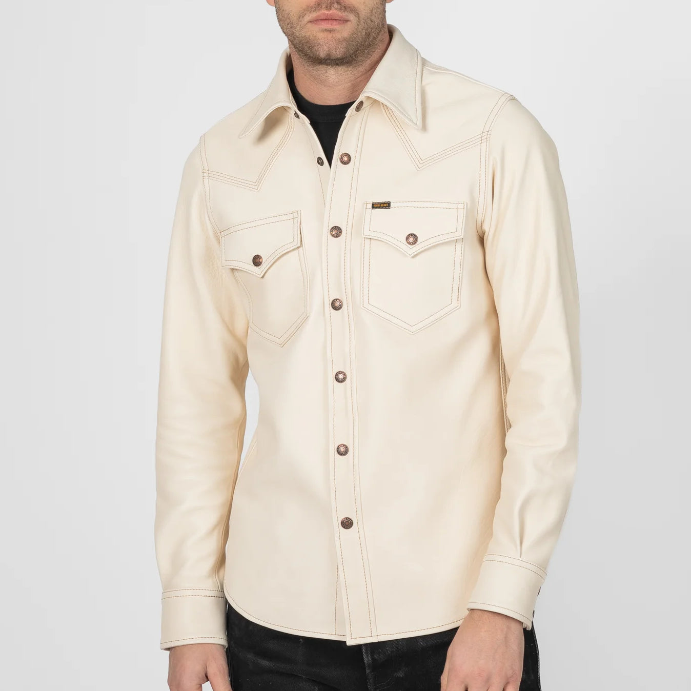 IHSB-PR-NAT IH x Simmons Bilt Horsehide Western Shirt "The Pale Rider" Natural