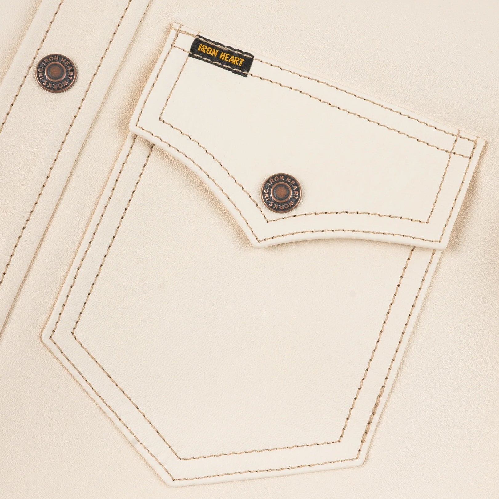 IHSB-PR-NAT IH x Simmons Bilt Horsehide Western Shirt "The Pale Rider" Natural