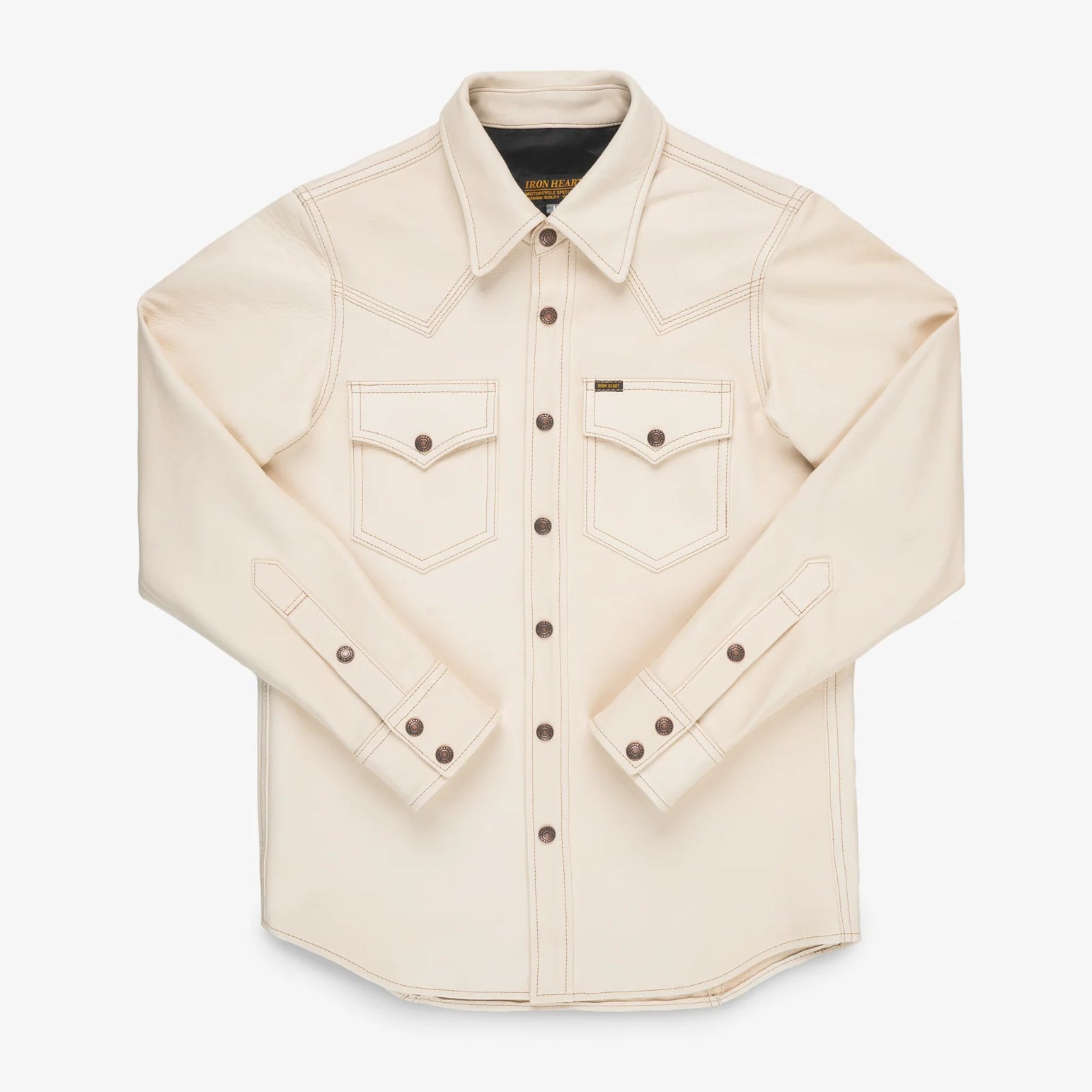 IHSB-PR-NAT IH x Simmons Bilt Horsehide Western Shirt "The Pale Rider" Natural