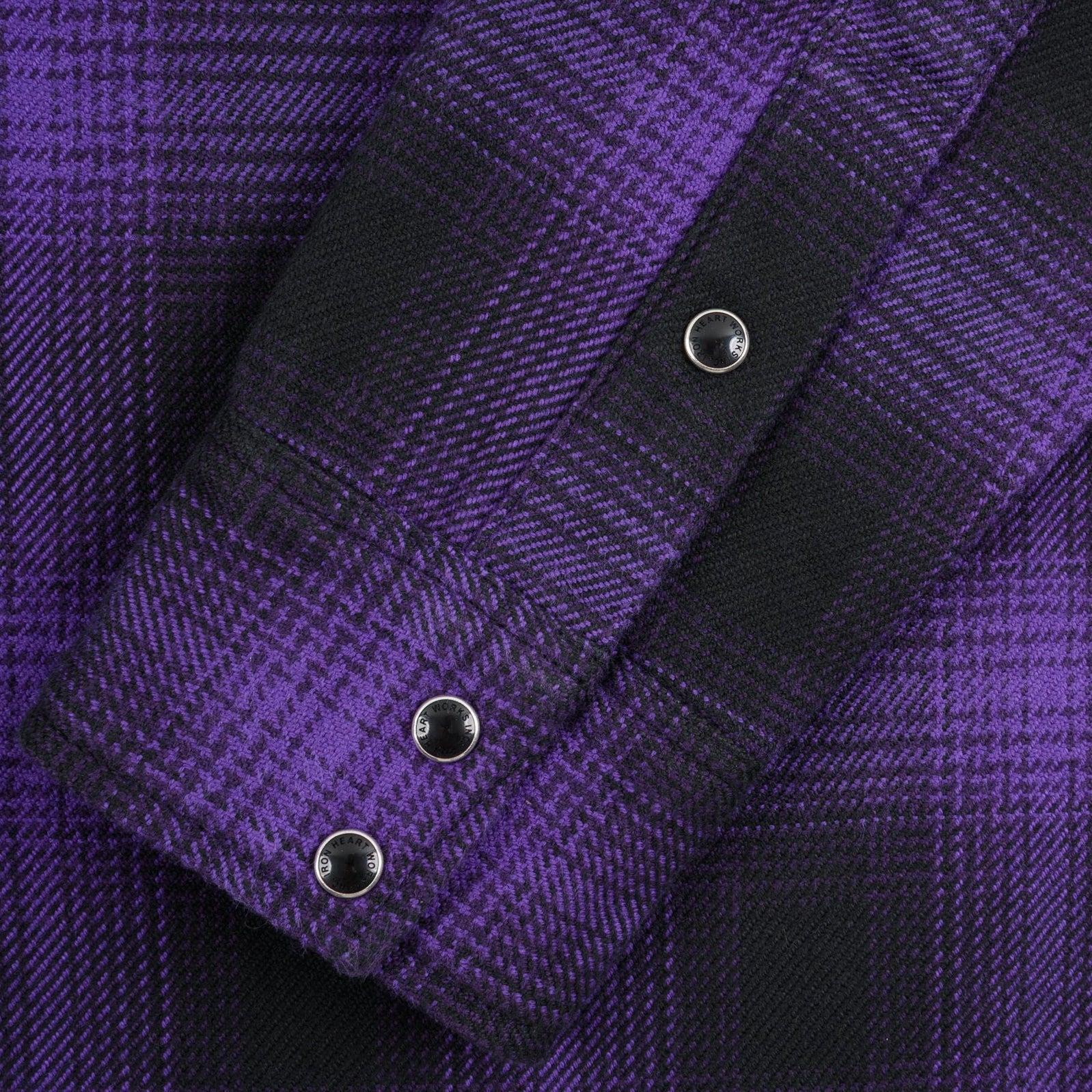 IHSH-264-PUR Heavy Flannel Ombré Check Western Shirt Purple