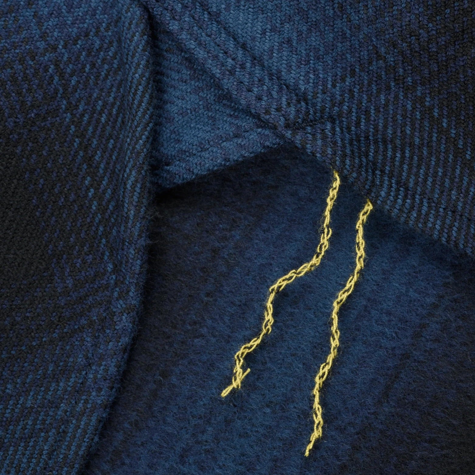 IHSH-265-NAV Heavy Flannel Ombré Check Work Shirt Navy