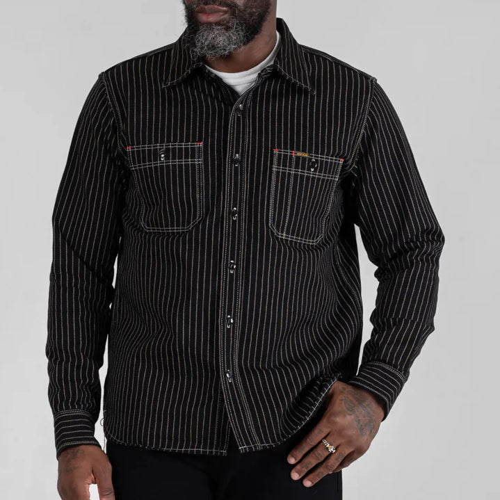 IHSH-266-BLK 12oz Wabash Work Shirt Black