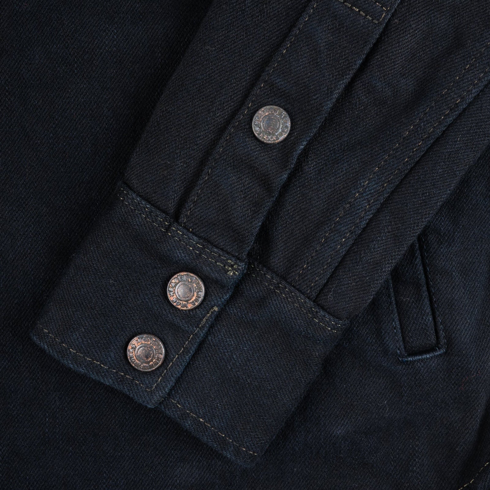 IHSH-293-OD 18 oz. Vintage Selvedge CPO Shirt Indigo Overdyed Black
