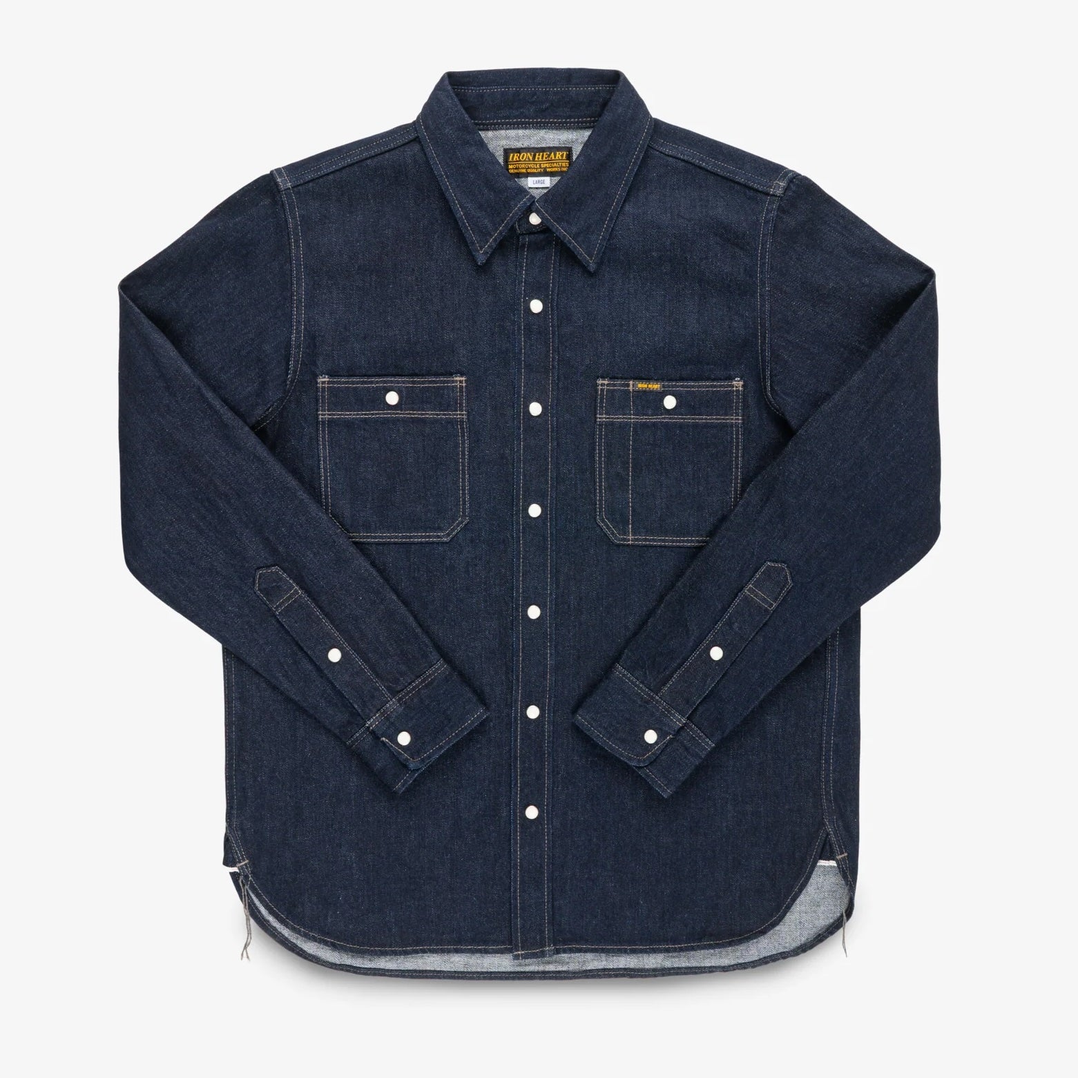 IHSH-326-IND 12 oz. Selvedge Denim Work Shirt Indigo