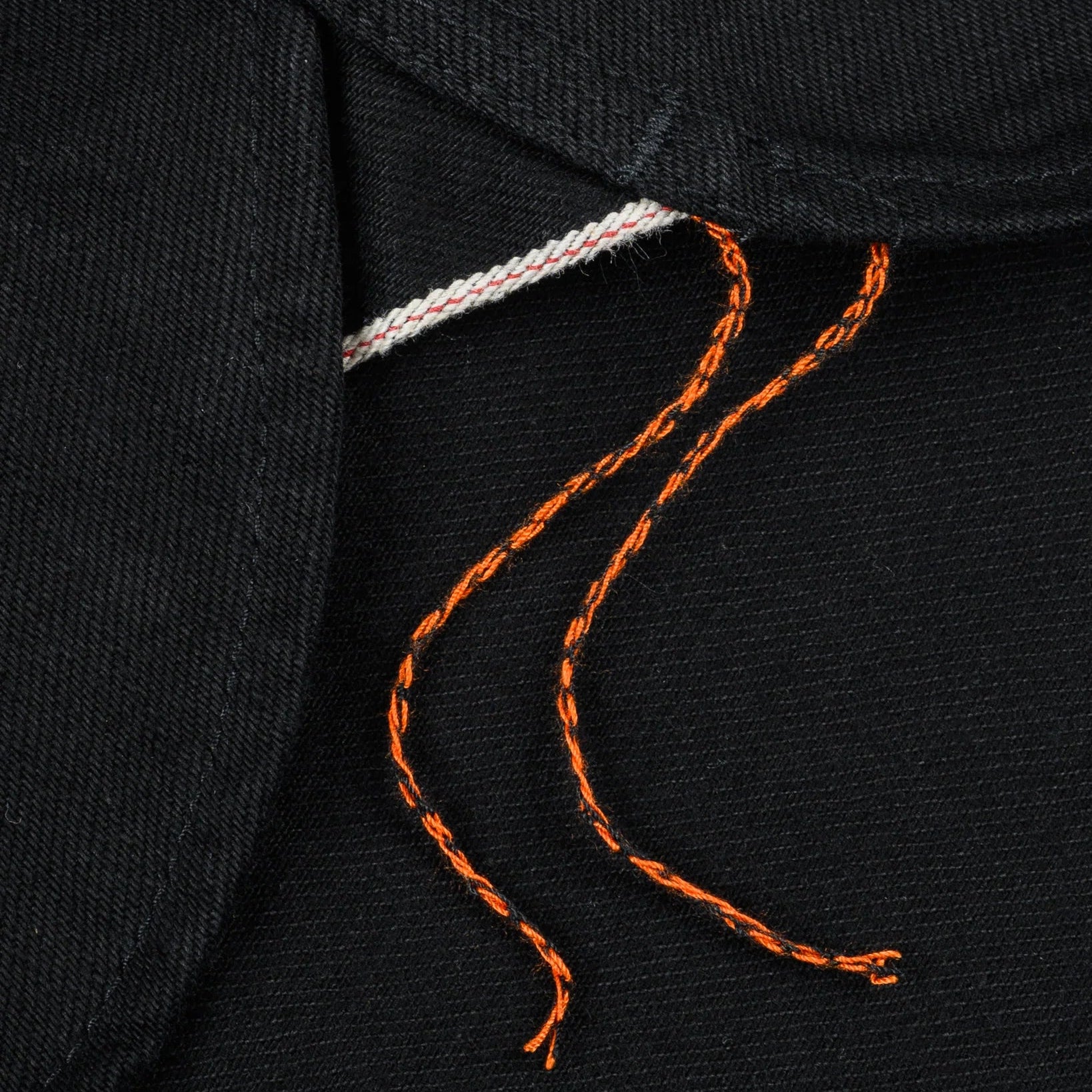 IHSH-338-BLK 12oz Selvedge Denim Work Shirt With Snaps Black