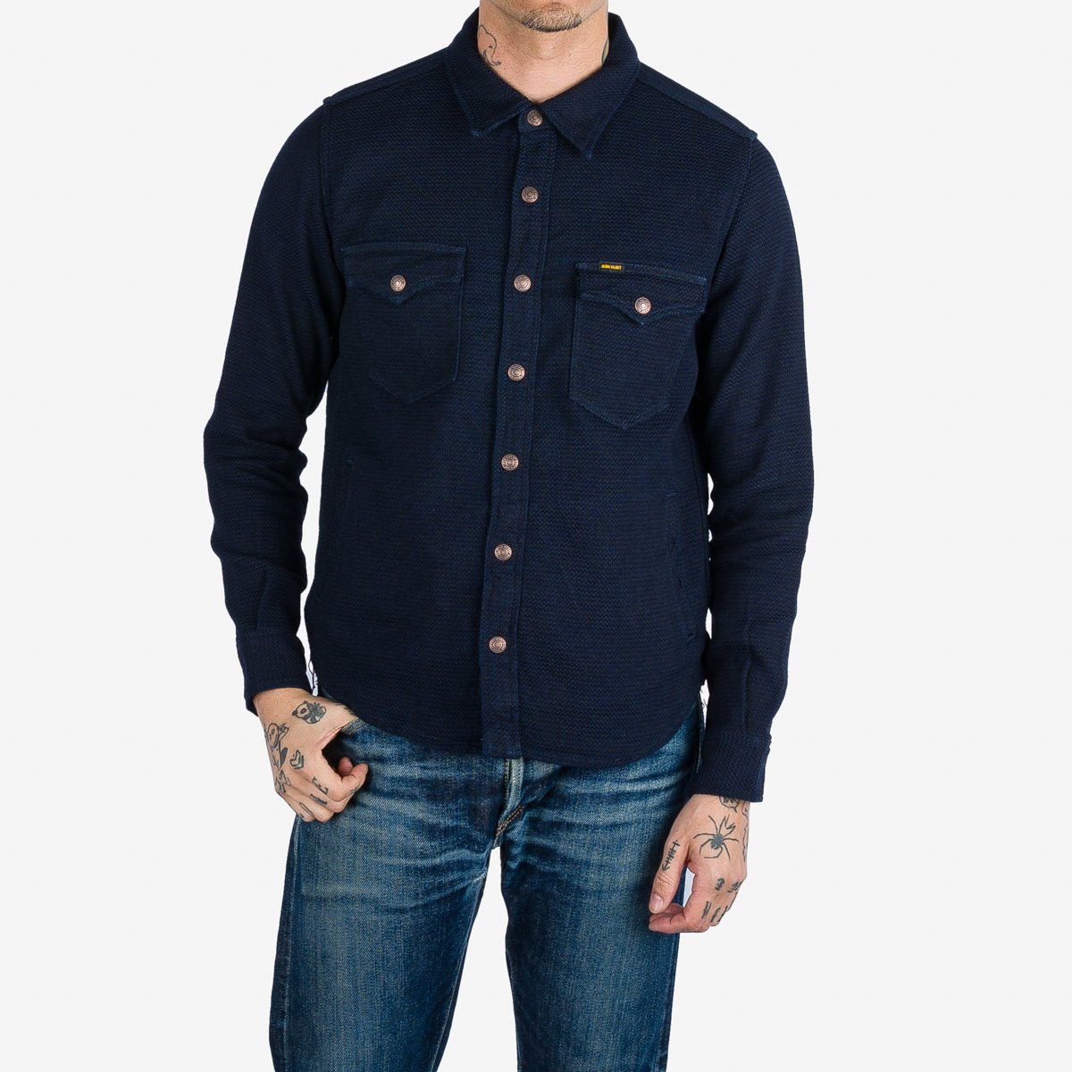 Iron Heart IHSH-389 12oz Dobby Cloth Western Shirt Indigo