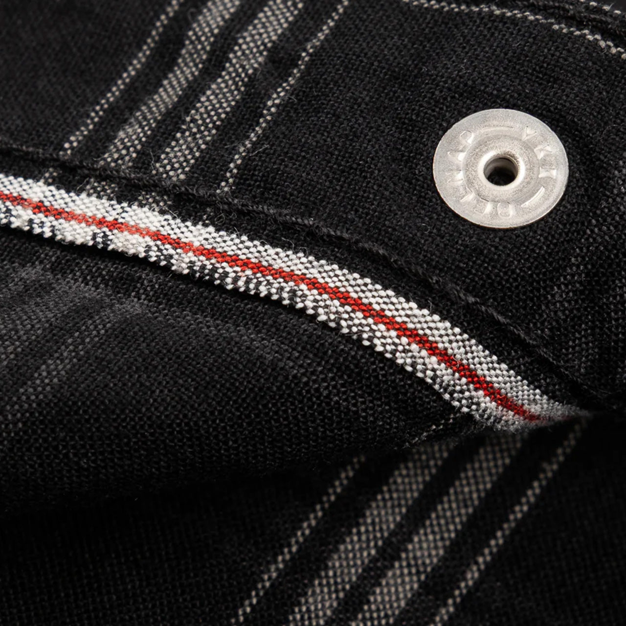 IHSH-418-BLK 5 oz. Selvedge Short Sleeved Madras Check Western Shirt Black