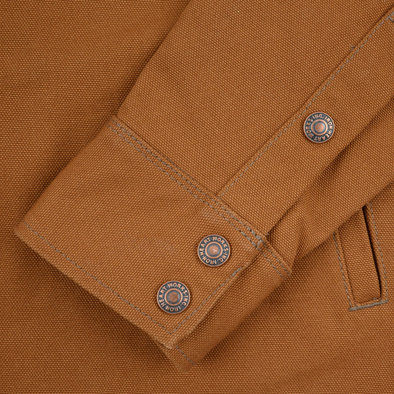 IHSH-422-BRN 17 oz. Cotton Duck CPO Shirt Brown