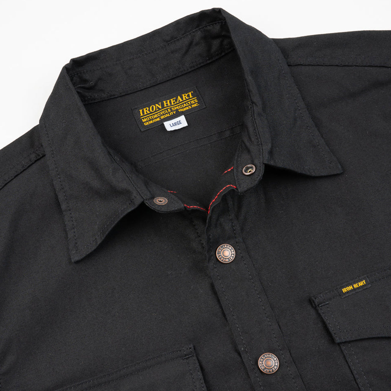 IHSH-425-BLK 8 oz. Military Whipcord CPO Shirt Black