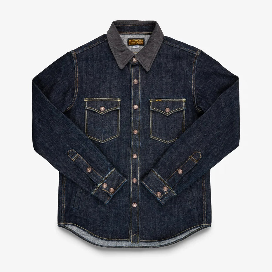 IHSH-427-IND 16 oz. Selvedge Denim CPO Shirt Indigo