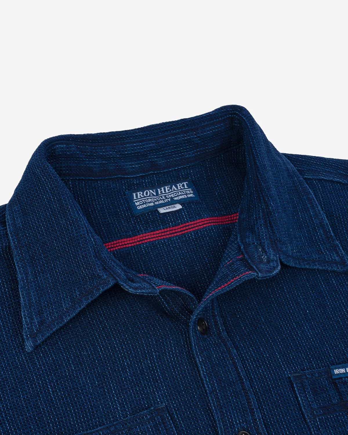 IHSH-96-IND Waffle Work Shirt Indigo