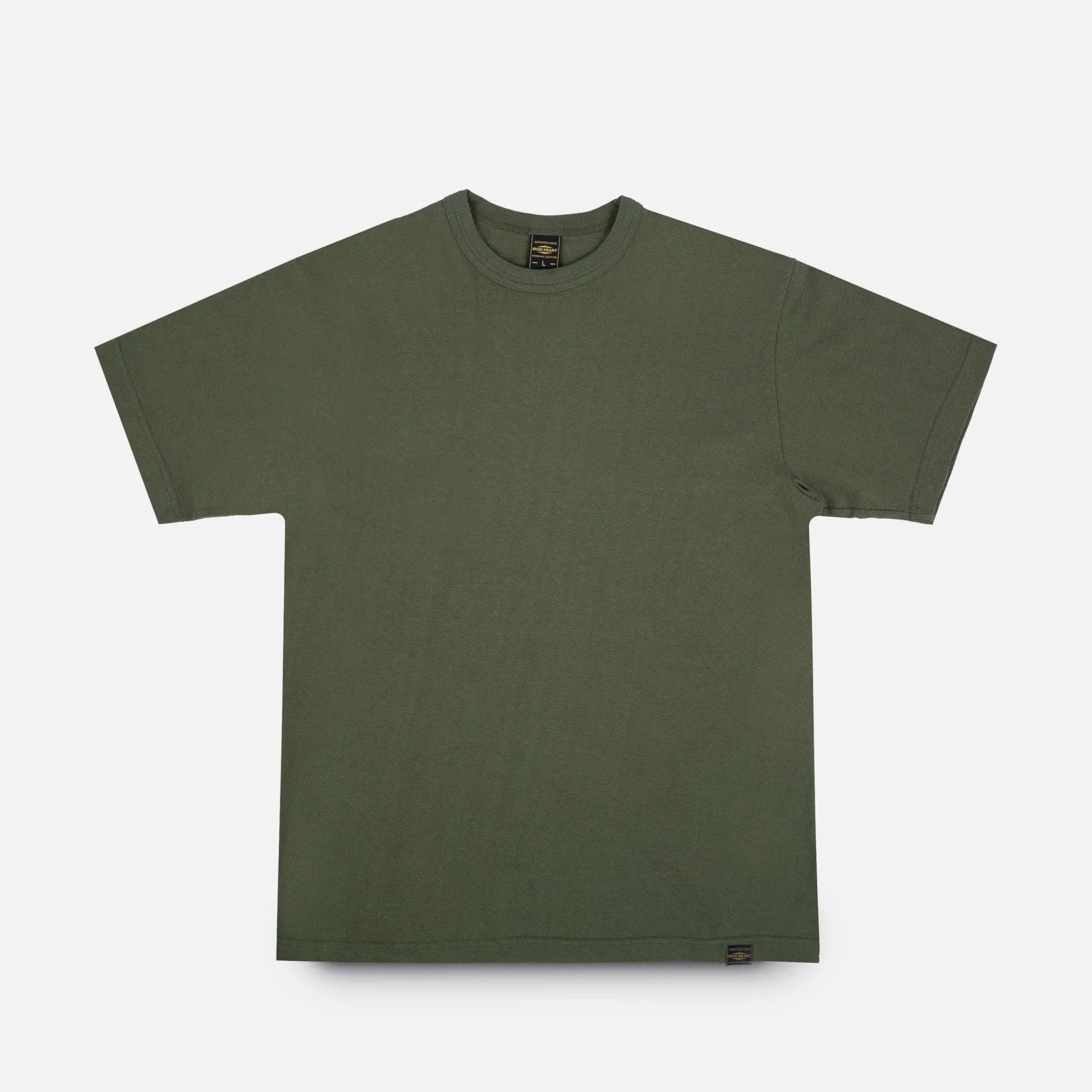 IHT-1610L-OLV 6,5 oz. Loopwheel Crew Neck T-Shirt (with longer body) Oliv