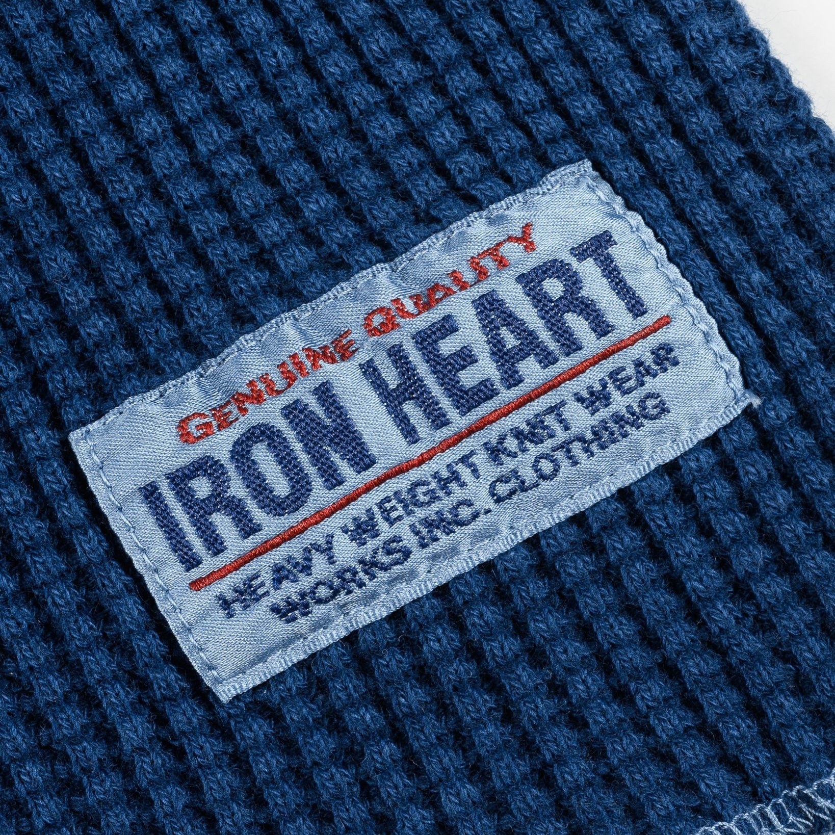 IHTL-1301-IND Haut thermique à manches longues en maille gaufrée Indigo