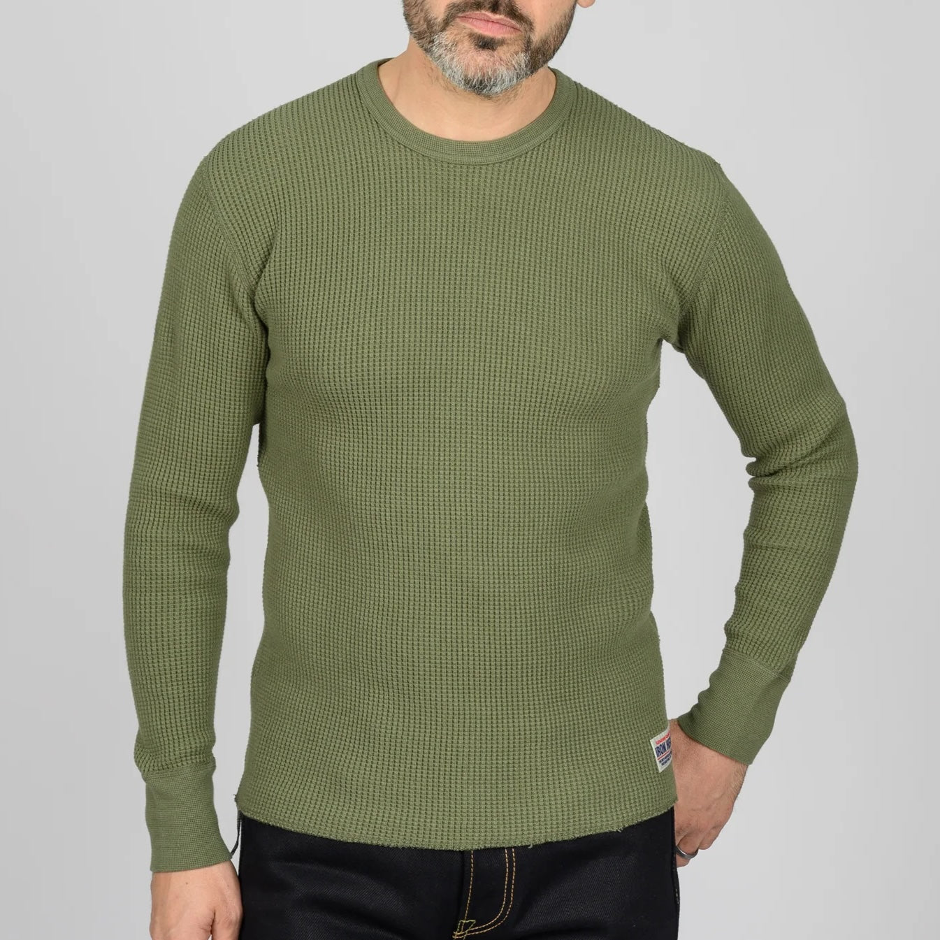 IHTL-1301-OLV Waffle Long Sleeved Thermal Top Oliv