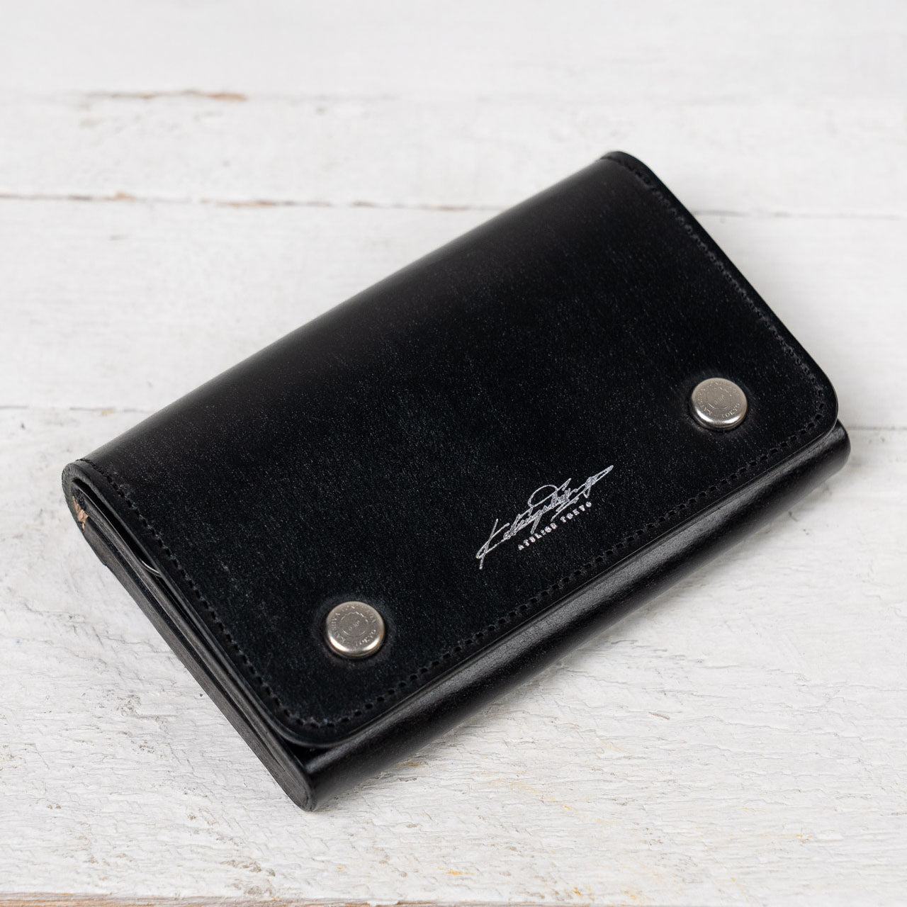 Card Case Double Bridle Leather Schwarz