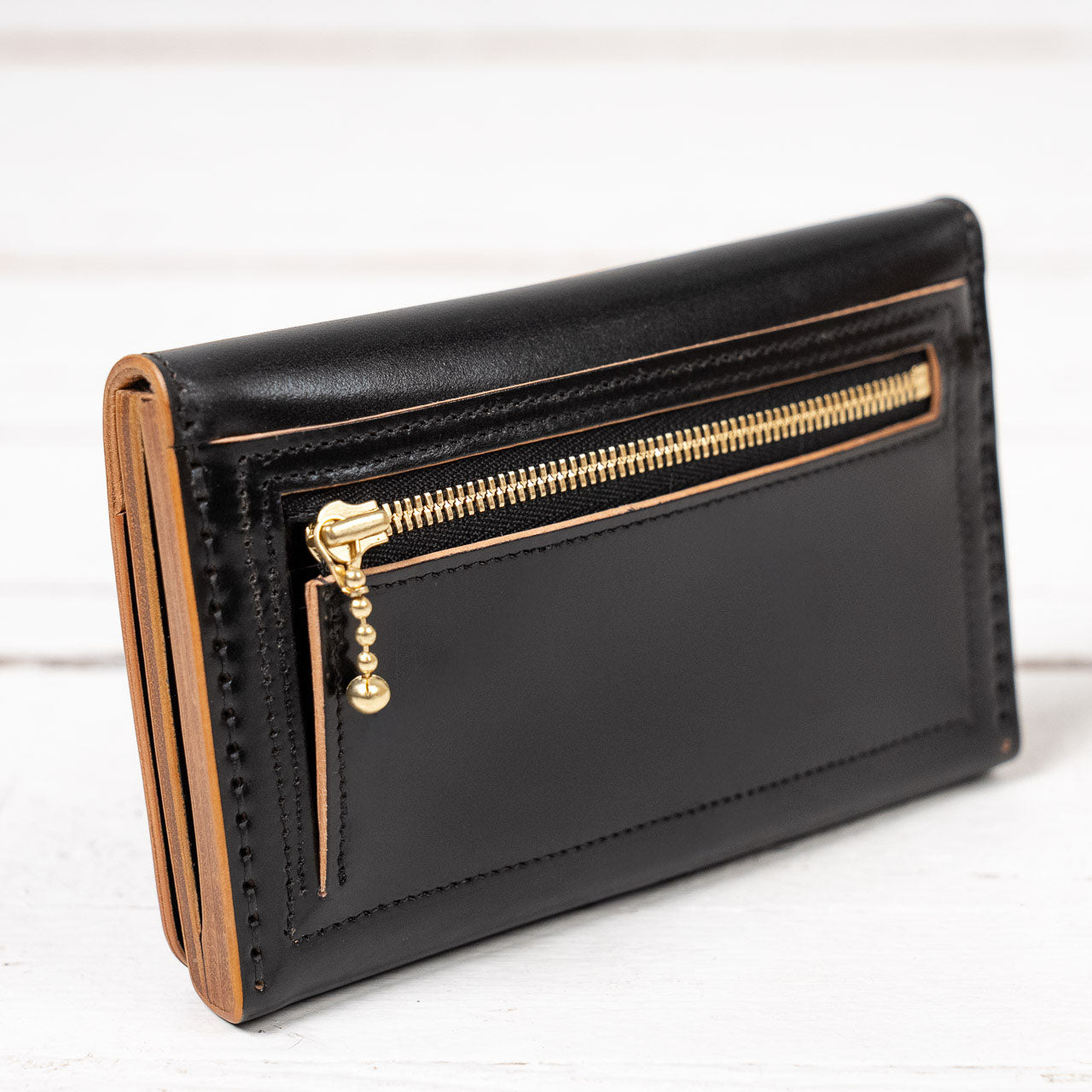 Middle Truckers Wallet Cordovan Leather Schwarz