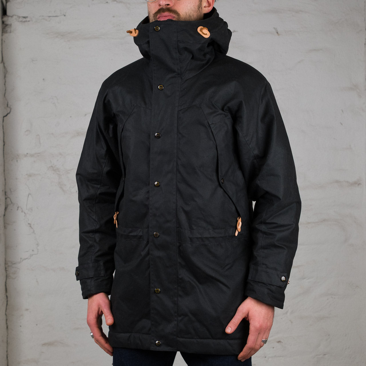 Long Mountain Jacket Black Waxed