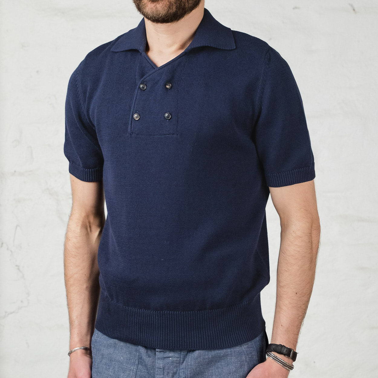 4 Button Polo Navy