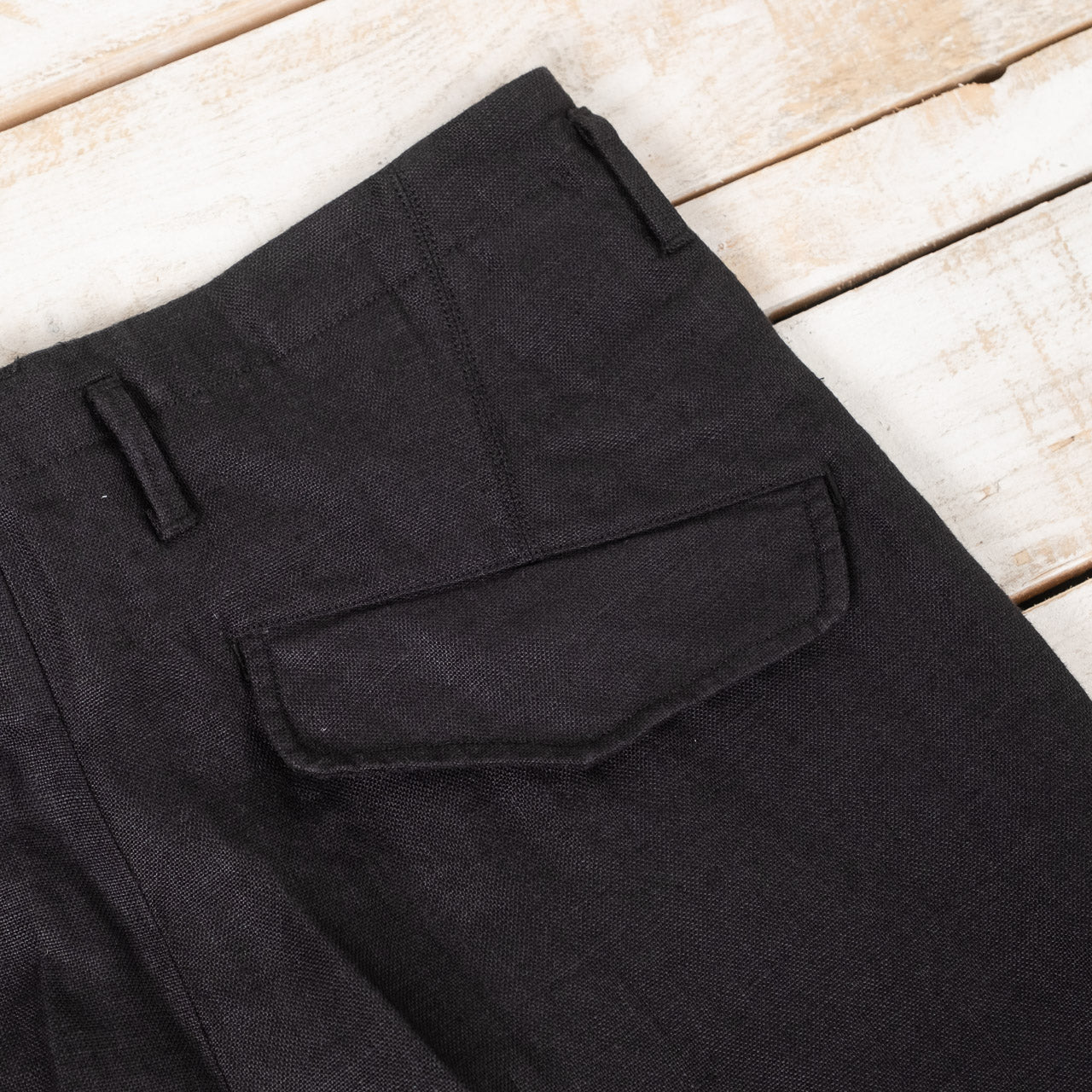 English Trousers Linen Black