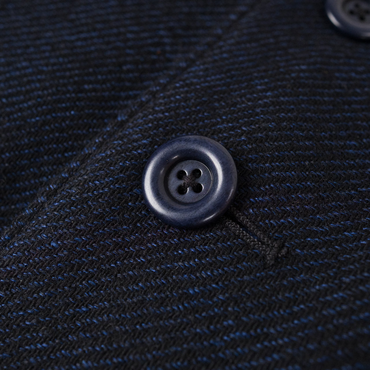 Relaxed Brigadier Coat Lovat Wool Linen Boelite Blue