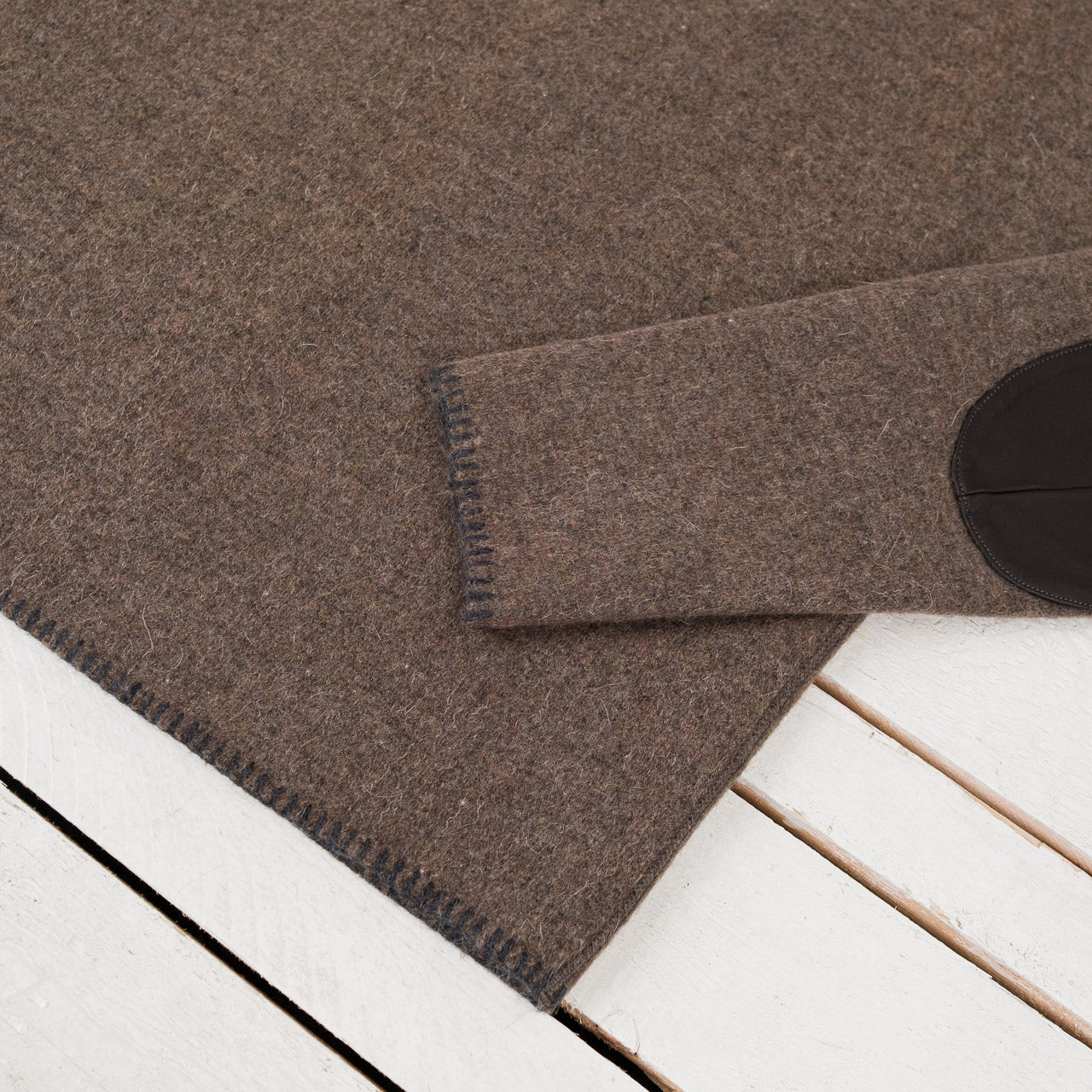 Pile Sweatshirt Wool and Mohair Dark Natural