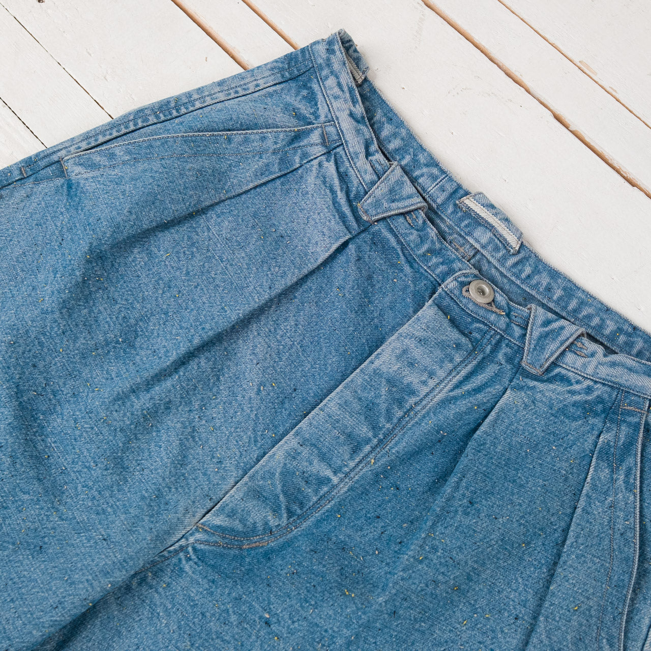 Pleat Denim Trousers Donegal Denim Horizon