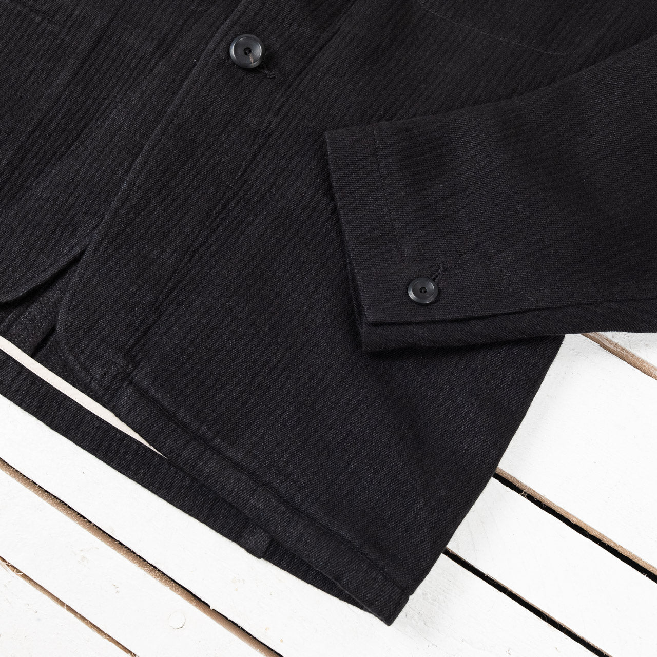 Continental Sack Jacket Linen Wool Schwarz