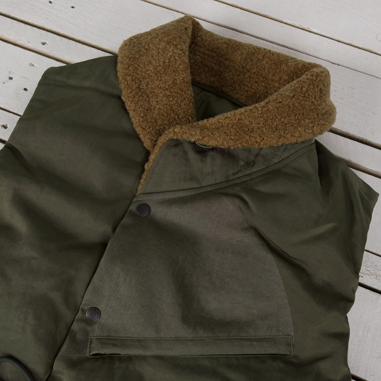 2Way Collar Down Vest Oliv