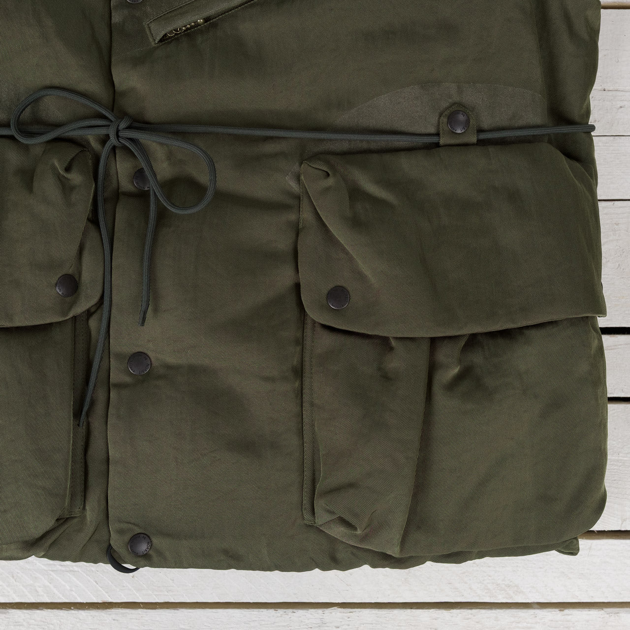 2Way Collar Down Vest Oliv