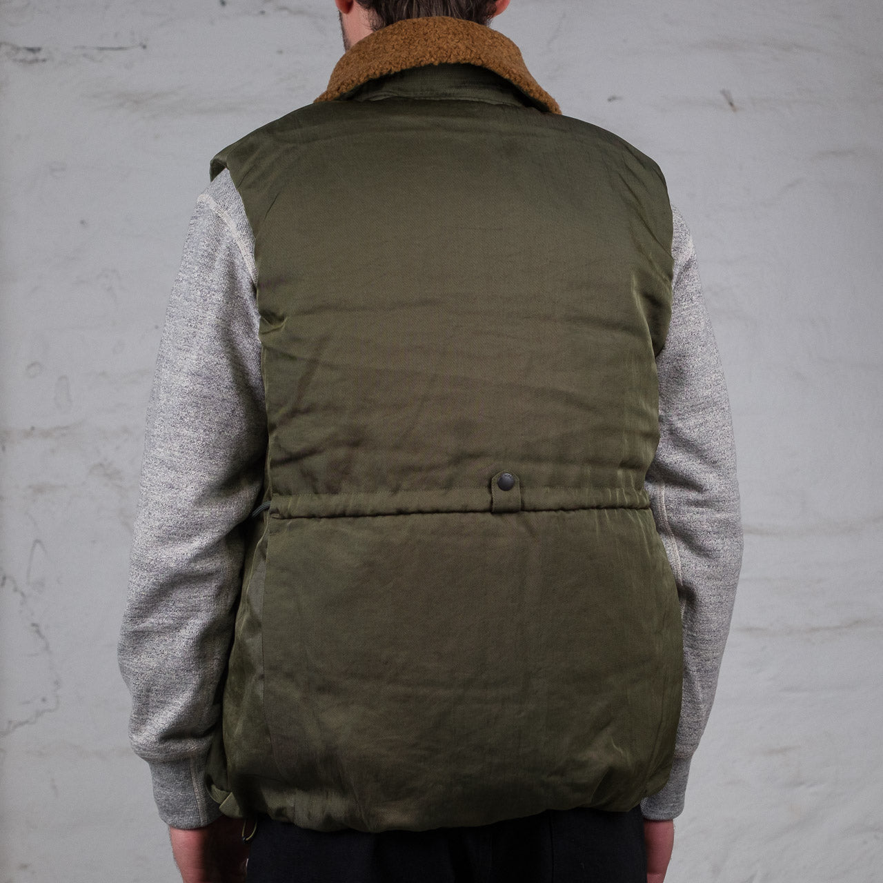 2Way Collar Down Vest Oliv